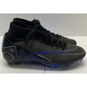 Nike Black and Blue Mercurial Zoom 9 Soccer Cleats DJ5625-040